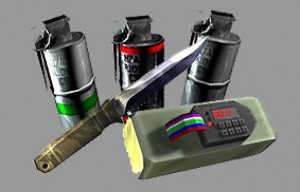 Bowie knife (Knife)    Flashbang Grenade    High Explosive G